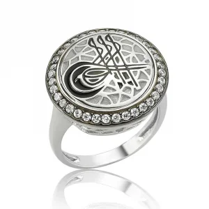 Gümüş Tuğralı Bayan Yüzük