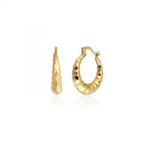 Kalem İşli 14 Ayar Halka Küpe