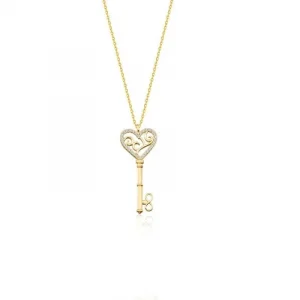 Kalp Anahtarı Kolye 14 Ayar