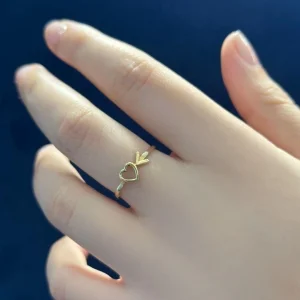 Kalp Minimal 14 Ayar Altın Yüzük