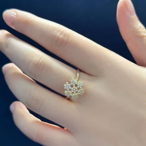 Kar Tanesi Minimal 14 Ayar Altın Yüzük