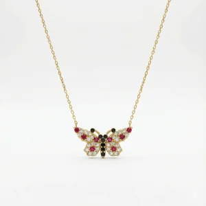 Kelebek Tasarım 14 Ayar Kolye