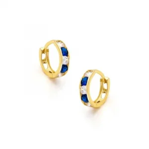 Mavi Taşlı 14 Ayar Çocuk Küpesi