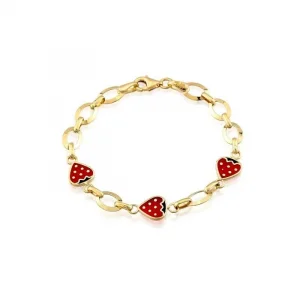 Mineli Çilekli 14 Ayar Çocuk Bilekliği