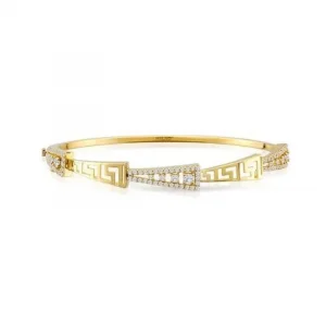 Özel Tasarım Taşlı Üçgen 14 Ayar Kelepçe