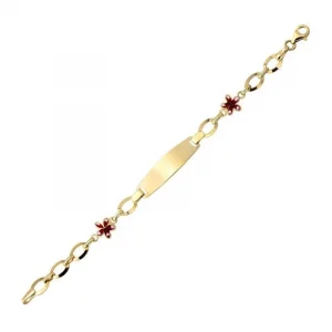 Plakalı Çiçekli 14 Ayar Çocuk Künyesi