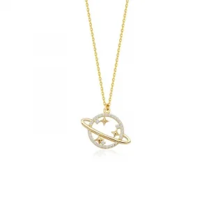 Satürn 14 Ayar Kolye