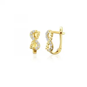 Sonsuzluk Modeli Taşlı 14 Ayar Çocuk Küpesi