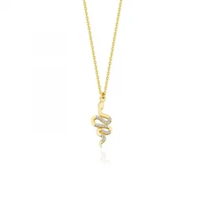 Taşlı Yılan Kolye 14 Ayar