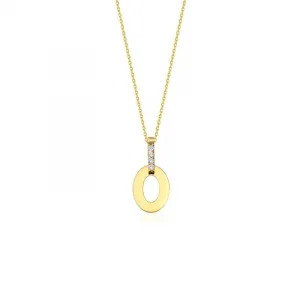 Taşlı Yuvarlak Kolye 14 Ayar