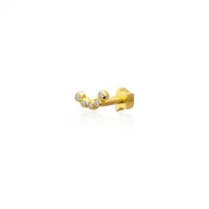 Tragus Taşlı Yeni Model 14 Ayar Küpe