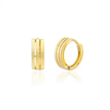 3lü Kaburga Modeli14 Ayar Halka Küpe