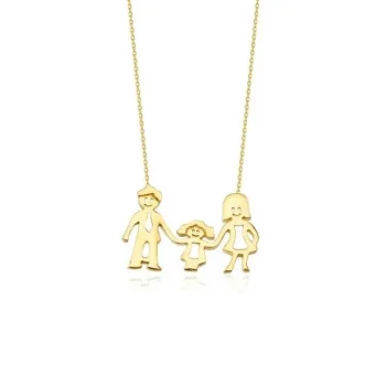 Aile Modeli Kolye 14 Ayar