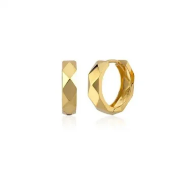 Baklava Desenli 14 Ayar Halka Küpe