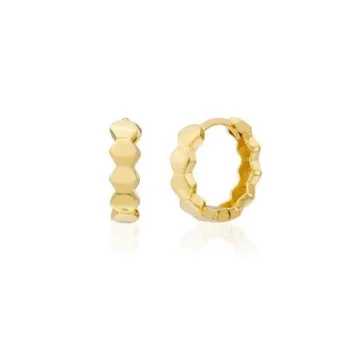 Bal Peteği Modeli Halka 14 Ayar Küpe