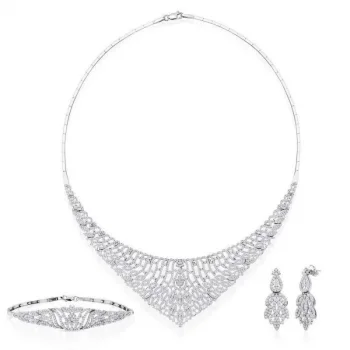 Beyaz Altın 14 Ayar Gelin Seti