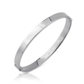 Beyaz Altın Sade Model 14 Ayar Kelepçe