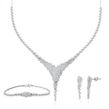 Beyaz Altın Yeni Model 14 Ayar Gelin Seti