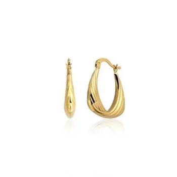 Çizgili Retro 14 Ayar Küpe