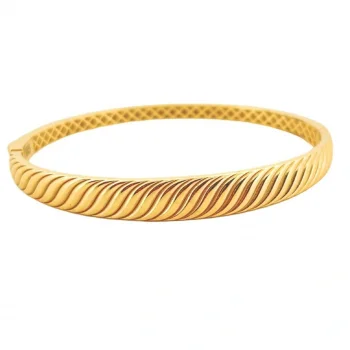 Dalgalı 14 Ayar Altın Kelepçe