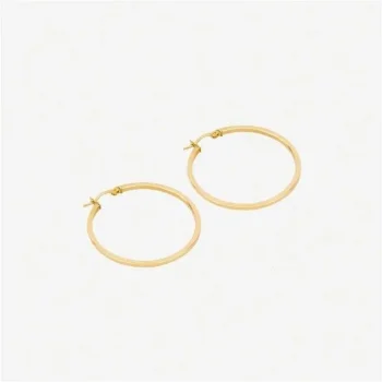 Geniş 14 Ayar Halka Küpe