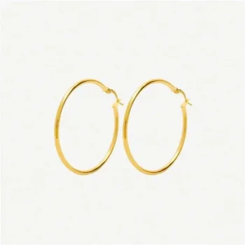 Geniş 5CM 14 Ayar Halka Küpe