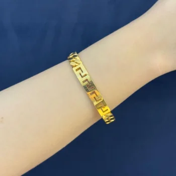 GREK DESENLİ 22 AYAR ALTIN KELEPÇE