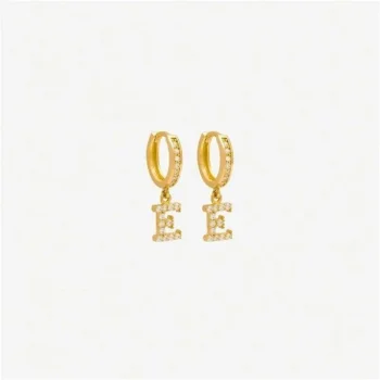 Harfli 14 Ayar Halka Küpe