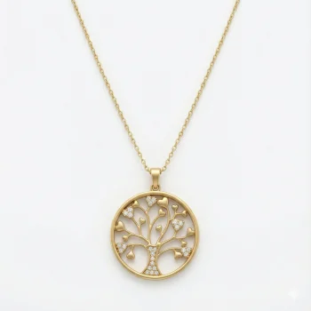 Hayat Ağacı Tasarım 14 Ayar Kolye