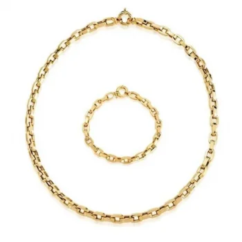 İkili Kolye Bileklik 14 Ayar Set