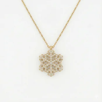 Kar Tanesi Tasarım 14 Ayar Kolye