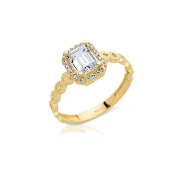 Kenarları Sonsuzluklu 14 Ayar Baget Yüzük