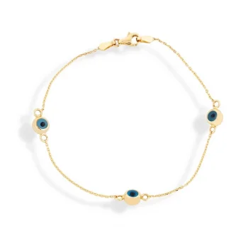 Nazar Boncuklu 14 Ayar Altın Bileklik