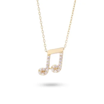 Nota Figürlü 14 Ayar Altın Kolye