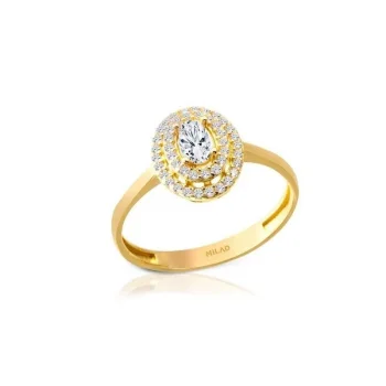 Oval Taşlı 14 Ayar Yüzük