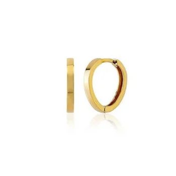 Parlak Sade 14 Ayar Halka Küpe