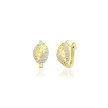 Sonsuzluk Modeli Taşlı 14 Ayar Küpe