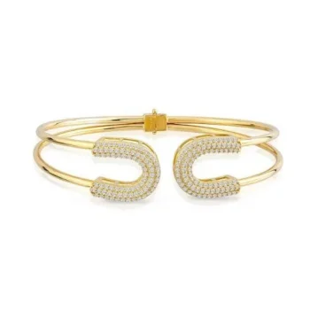 Taşlı Çengel Modeli 14 Ayar Kelepçe