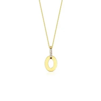 Taşlı Yuvarlak Kolye 14 Ayar