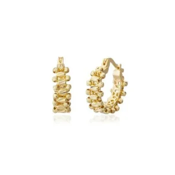 Tırtıklı  Dorikalı Halka 14 Ayar Küpe