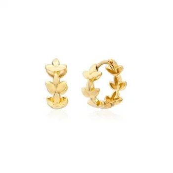 Yaprak Modeli Halka 14 Ayar Küpe