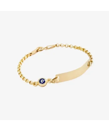 Plakalı Nazar Boncuklu 14 Ayar Çocuk Künyesi