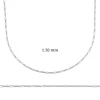 1.50 mm Gümüş Figaro Zincir - 0.40 mikron