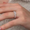 Gümüş Baget Taşlı Yarımtur Kadın Yüzük