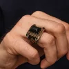Gümüş Siyah Oniks Taşlı Erkek Yüzük