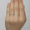 Gümüş Turkuaz Damla Taşlı Kadın Yüzük
