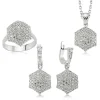 Gümüş Zirkon Taşlı Bayan Set