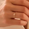 Kare Minimal 14 Ayar Altın Yüzük