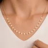 Sıralı Pullu Kalp 14 Ayar Altın Kolye