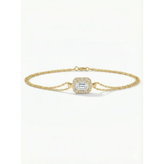 Baget Taşlı 14 Ayar Bileklik